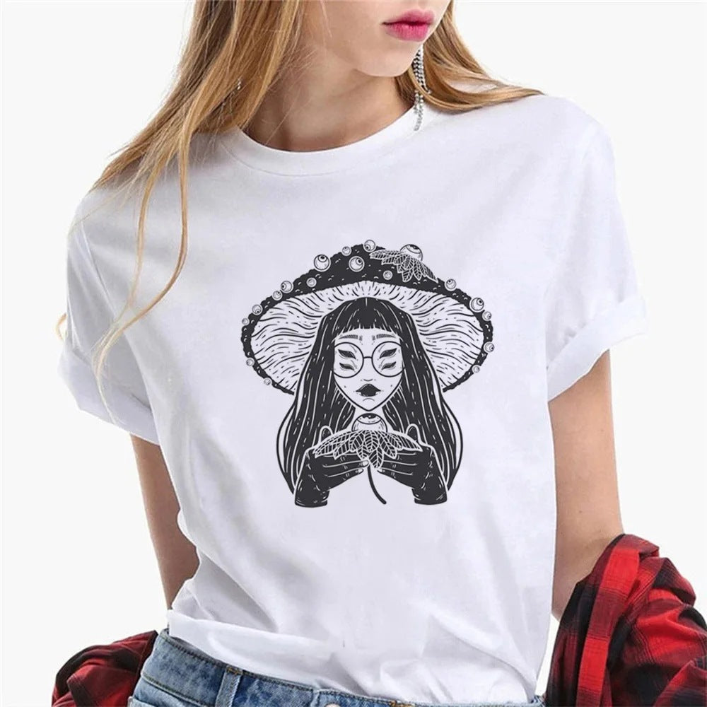 Harajuku T-shirt Dam – Oversized Street Style i bomull