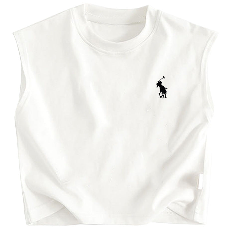 Barn-T-shirt i bomull – Unisex med polo-krage