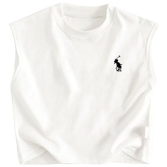 Barn-T-shirt i bomull – Unisex med polo-krage