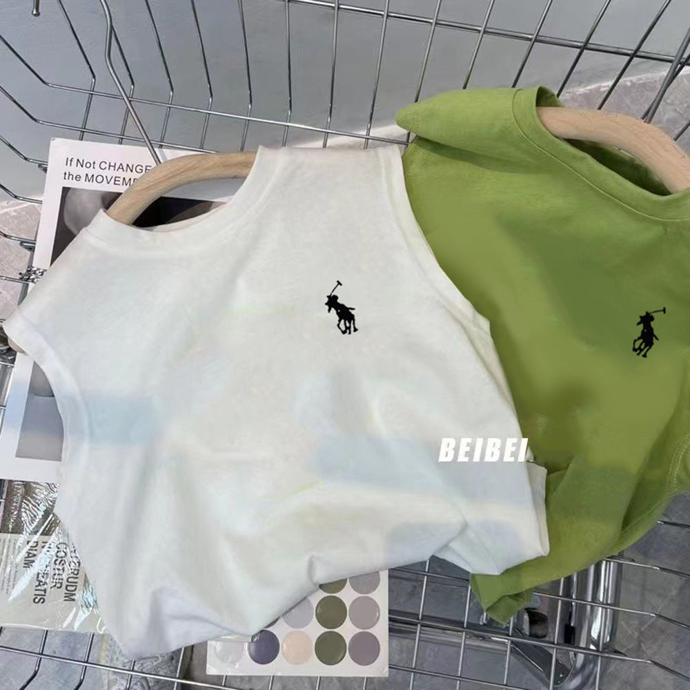 Barn-T-shirt i bomull – Unisex med polo-krage